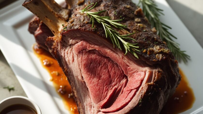 Martha Stewart-Inspired Rib Roast ready to serve