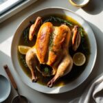 Martha Stewart-Inspired Roast Chicken ready to serve