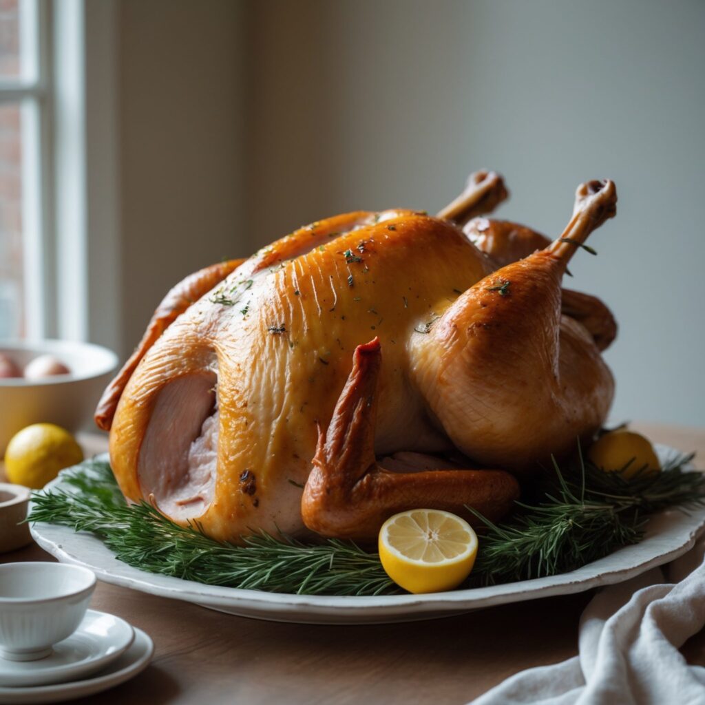 Close-up of Martha Stewart-Inspired Roast Turkey showing its texture