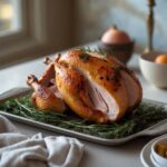Close-up of Martha Stewart-Inspired Roasted Turkey Breast showing its texture