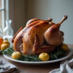 Close-up of Martha Stewart-Inspired Roasted Turkey showing its texture