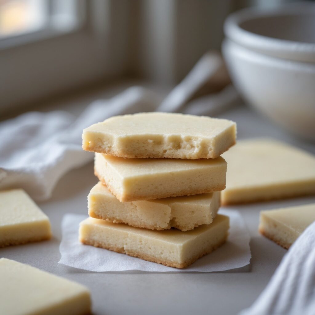 Close-up of Martha Stewart-Inspired Shortbread Cookies showing its texture