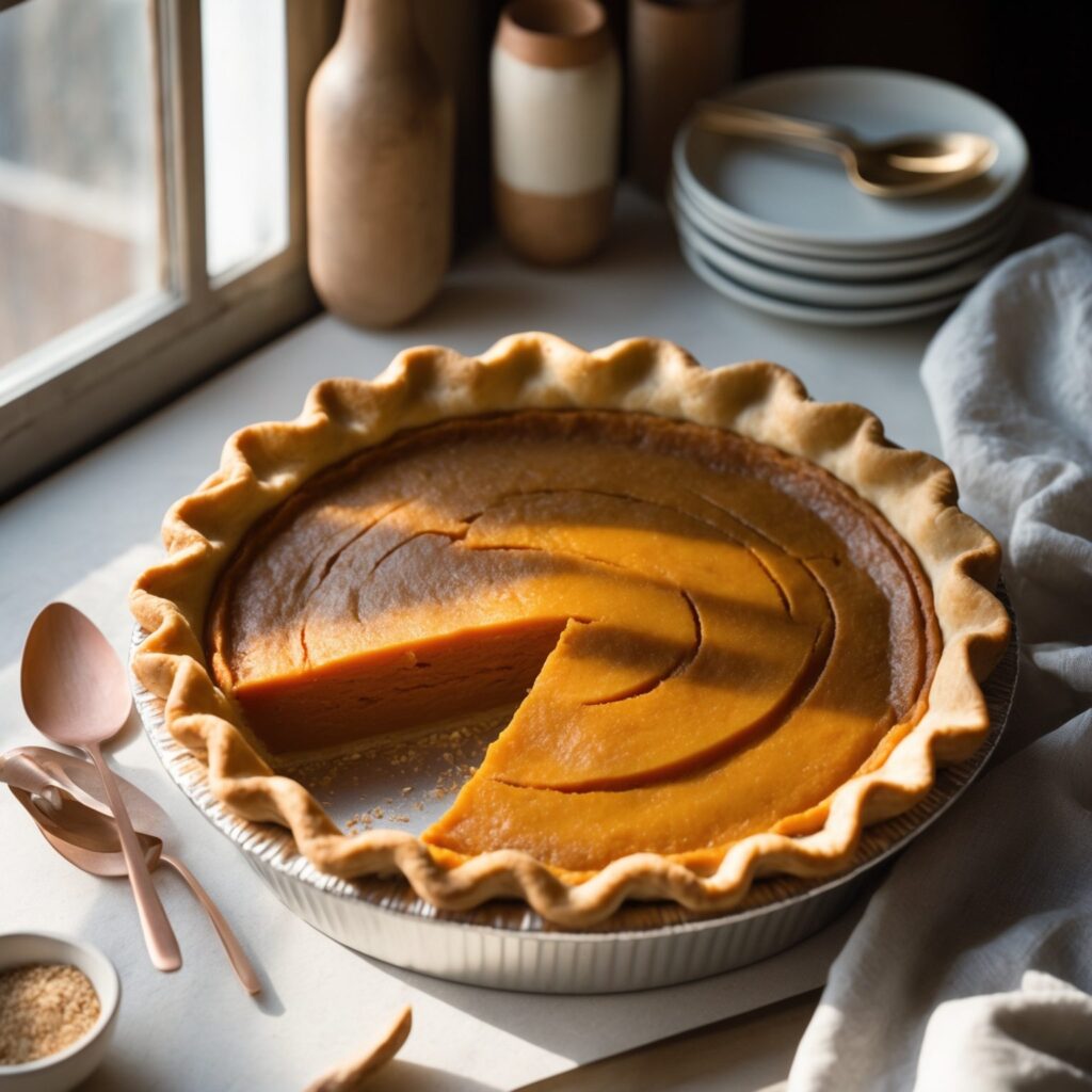 Martha Stewart-Inspired Sweet Potato Pie ready to serve