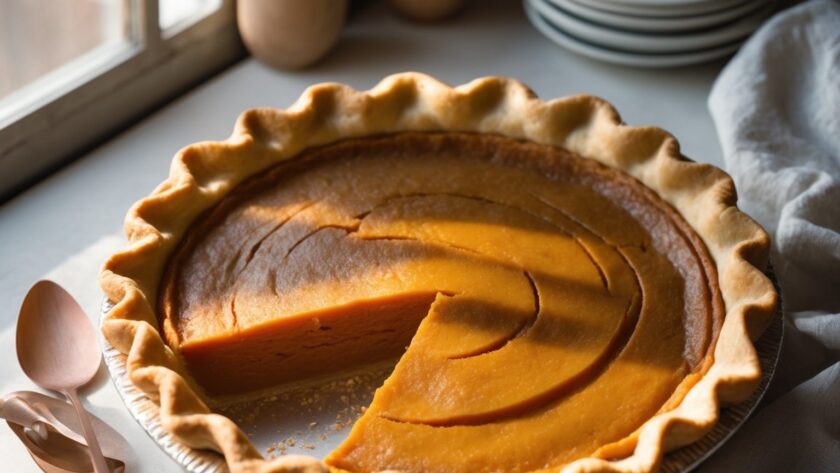 Martha Stewart-Inspired Sweet Potato Pie ready to serve