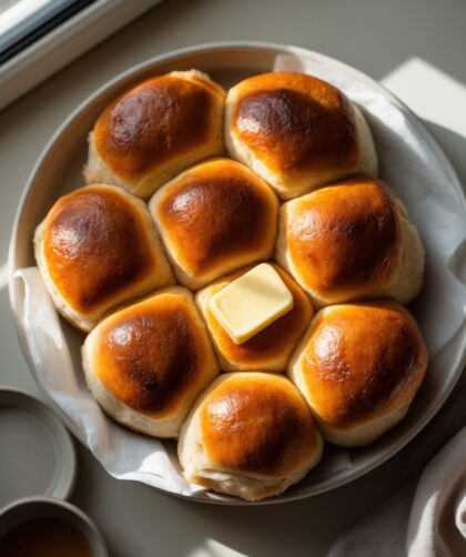 Martha Stewart-Inspired Sweet Potato Rolls ready to serve