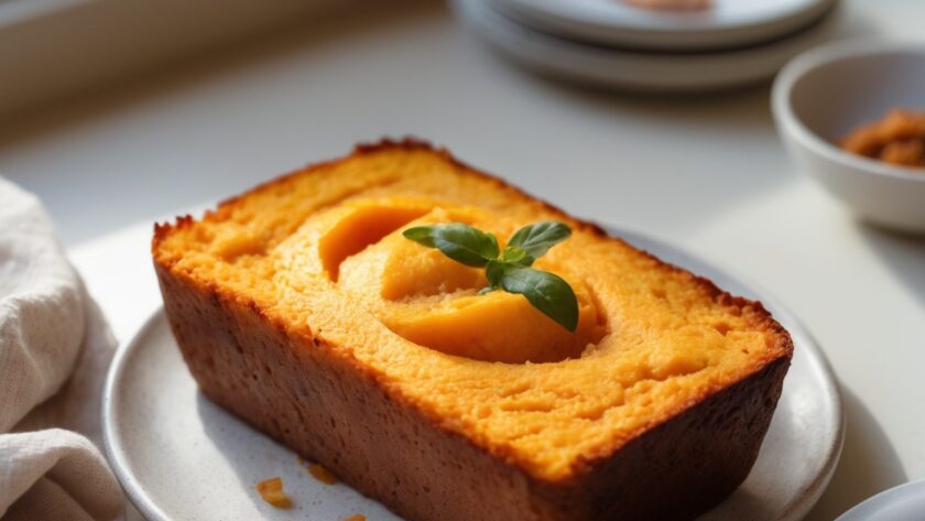 Martha Stewart-Inspired Sweet Potato Spoon Bread ready to serve