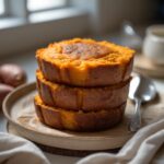 Close-up of Martha Stewart-Inspired Sweet Potato Spoon Bread showing its texture