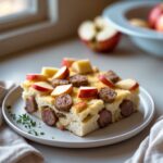 Martha Stewart-Inspired Thanksgiving Breakfast Casserole ready to serve
