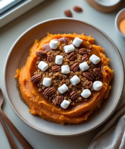 Martha Stewart-Inspired Thanksgiving Sweet Potatoes ready to serve