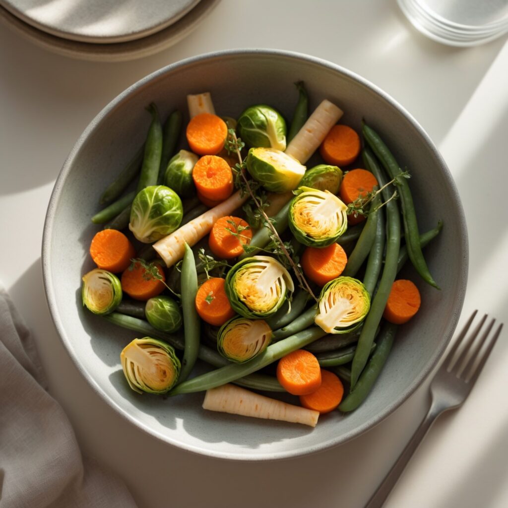 Martha Stewart-Inspired Thanksgiving Vegetables ready to serve
