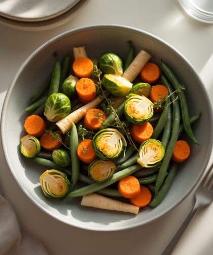 Martha Stewart-Inspired Thanksgiving Vegetables ready to serve
