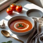 Martha Stewart-Inspired Tomato Soup ready to serve