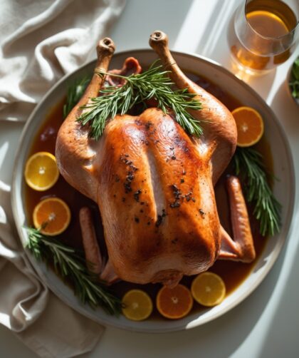 Martha Stewart-Inspired Turkey Brine ready to serve
