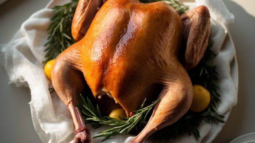 Martha Stewart-Inspired Turkey Cheesecloth ready to serve