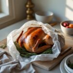 Close-up of Martha Stewart-Inspired Turkey in Parchment Paper showing its texture