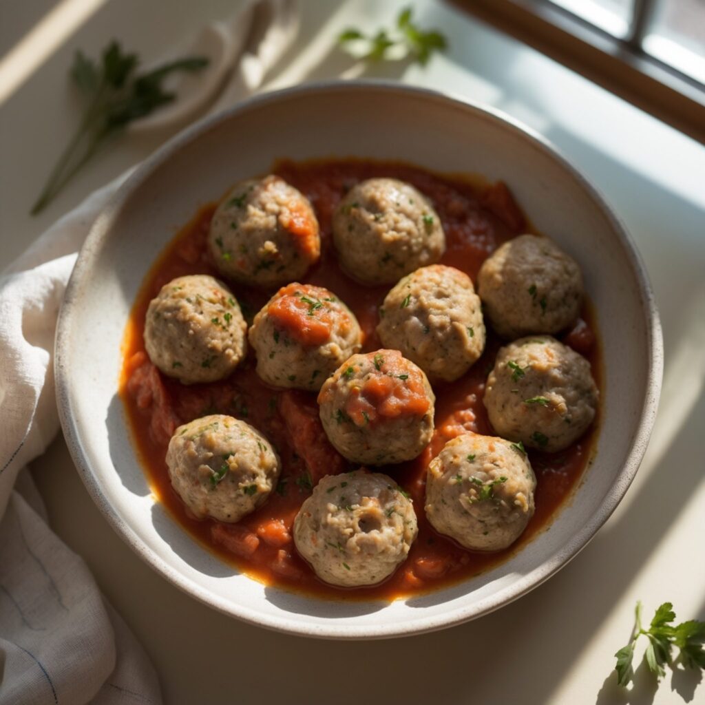 Martha Stewart-Inspired Turkey Meatballs ready to serve