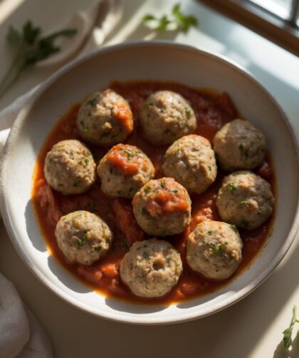 Martha Stewart-Inspired Turkey Meatballs ready to serve