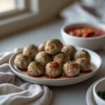 Close-up of Martha Stewart-Inspired Turkey Meatballs showing its texture