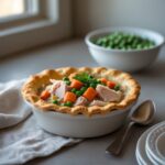 Close-up of Martha Stewart-Inspired Turkey Pot Pie showing its texture