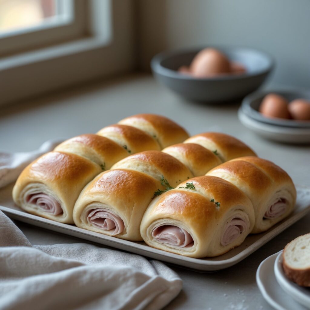 Close-up of Martha Stewart-Inspired Turkey Tail Rolls showing its texture