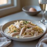 Close-up of Martha Stewart-Inspired Turkey Tetrazzini showing its texture