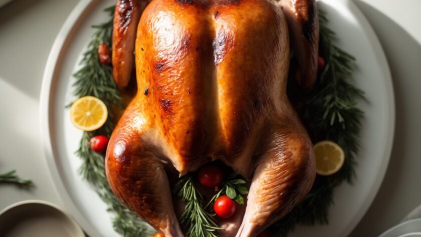 Martha Stewart-Inspired Upside-Down Turkey ready to serve