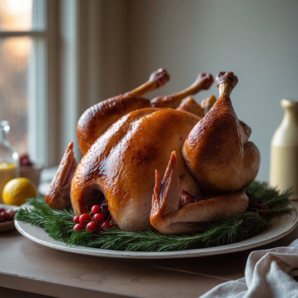 Close-up of Martha Stewart-Inspired Upside-Down Turkey showing its texture