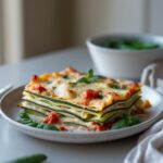 Close-up of Martha Stewart-Inspired Vegetable Lasagna showing its texture